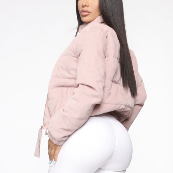 Ashley by 26 International Ribbed Pink Puffer Jacket - Picture 3 of 10